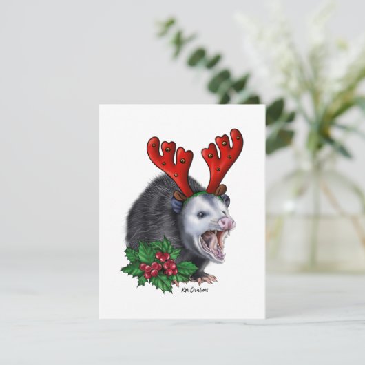 Opossum - kerstkaart (Staand voorkant)