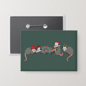 Opossum Kerstmis Schattige Wilde Dieren Grappige K Button (Voorkant / Achterkant)