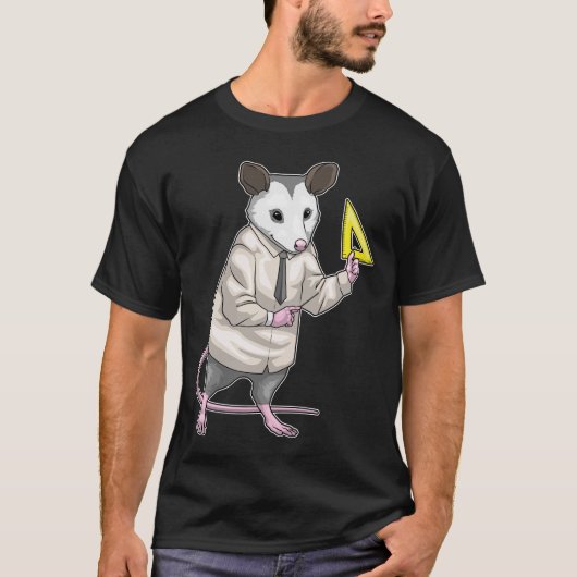 Opossum Leraar Driehoek liniaal Wiskunde T-shirt (Voorkant)