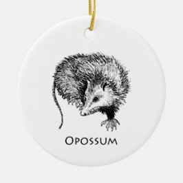 Opossum (lijnkunst) keramisch ornament