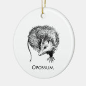 Opossum (lijnkunst) keramisch ornament (Links)