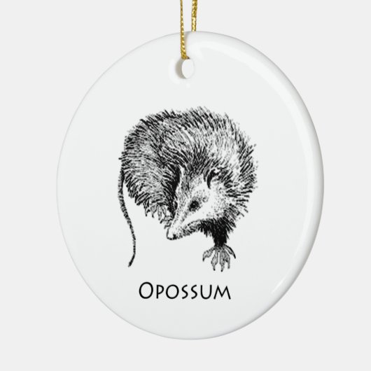 Opossum (lijnkunst) keramisch ornament (Links)