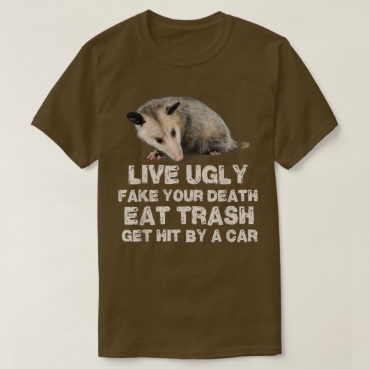 Opossum Live Oogly Fake Your Death Eat Trash Get H T-shirt (Design voorkant)