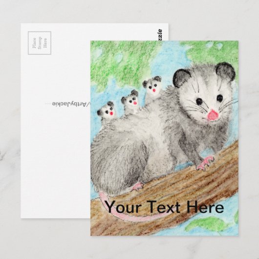 Opossum mam Briefkaart (Voorkant / Achterkant)