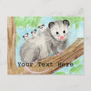 Opossum mama briefkaart