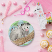 Opossum mama papieren bordje (Feest)