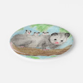 Opossum mama papieren bordje (Gekanteld)