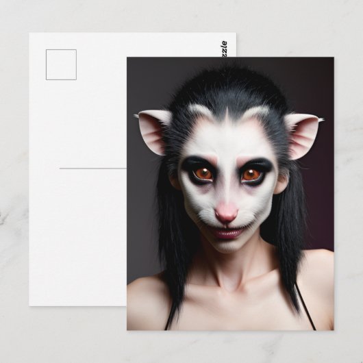 opossum meisje briefkaart (Voorkant / Achterkant)