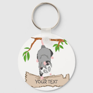 Opossum met teken sleutelhanger