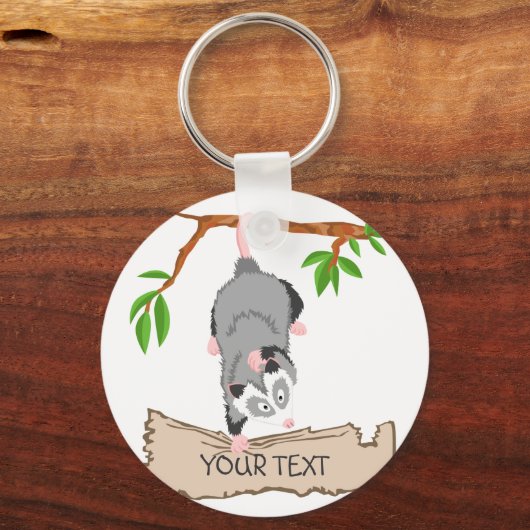 Opossum met teken sleutelhanger (Voorkant)