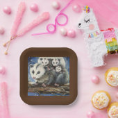 opossum moeder en baby's papieren borden bordje (Feest)