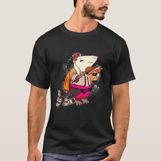 Opossum musical opossum violin player possum t-shirt (Voorkant)