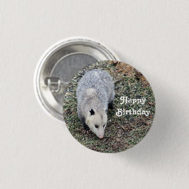 Opossum Photo Birthday Ronde Button 3,2 Cm