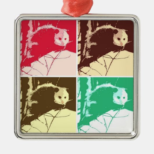 Opossum Pop Art Metalen Ornament (Voorkant)