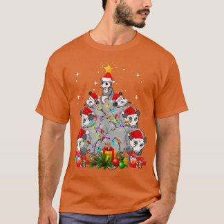 Opossum Possum kerstboom Lights Funny Ormenas T-shirt