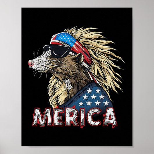 Opossum Possum - Patriottische Verenigde Staten 4  Poster (Voorkant)