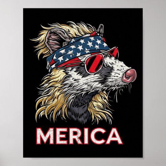 Opossum Possum - Patriottische Verenigde Staten 4  Poster (Voorkant)