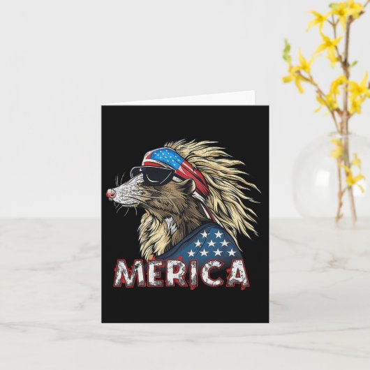 Opossum Possum - Patriottische VS 4 juli Amerika Kaart (Gele Bloem)