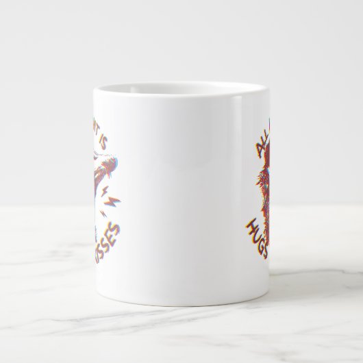 Opossum Possum wensend voor liefde grappige dierli Grote Koffiekop (Voorkant)