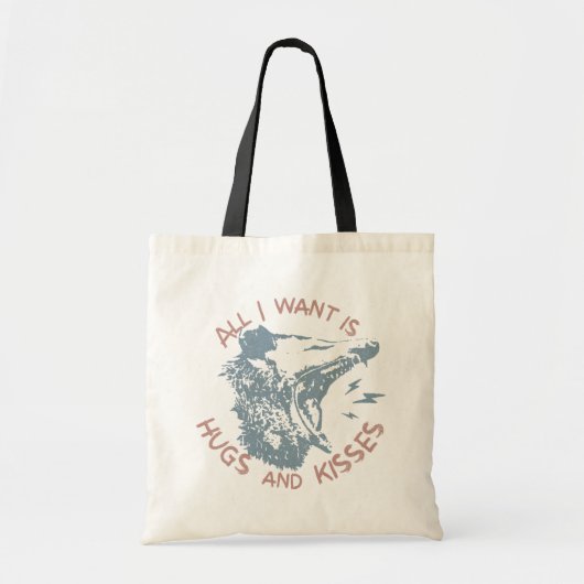 Opossum Possum wensend voor liefde grappige dierli Tote Bag (Voorkant)