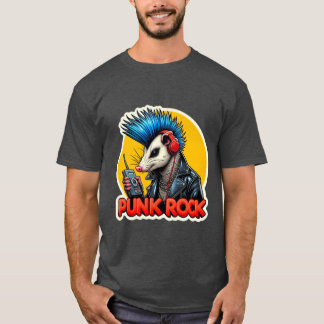 OPOSSUM-PUNK ROTSBLAUW 2 T-SHIRT