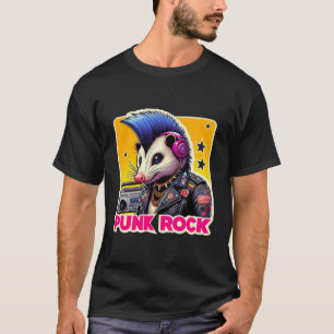 OPOSSUM-PUNK ROTSBLAUW 5 T-SHIRT