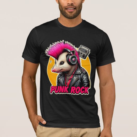 OPOSSUM-PUNK ROTSPINK T-SHIRT (Voorkant)