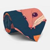 Opossum Retro Kleurrijk Gepersonaliseerd Patroon Stropdas (Opgerold)