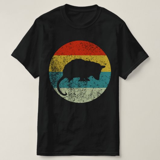 Opossum retro  silhouet 70s t-shirt (Design voorkant)