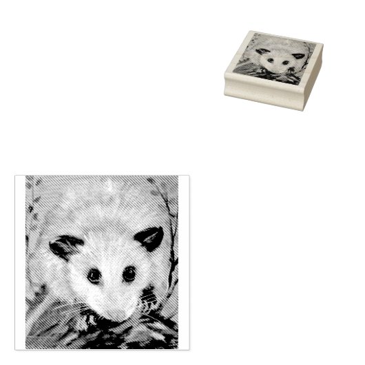 OPOSSUM RUBBER STAMP RUBBERSTEMPEL (Gestempeld)