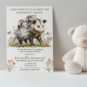 Opossum Schattige Mama Baby Borrel  Kaart