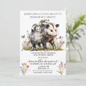 Opossum Schattige Mama Baby Borrel  Kaart (Staand voorkant)