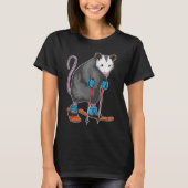 Opossum Skiër Wintersport T-shirt (Voorkant)