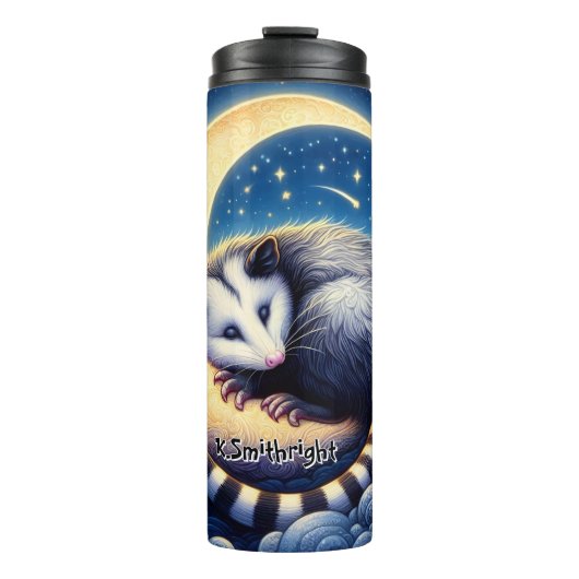 Opossum slapen op de maan thermosbeker (Voorkant)