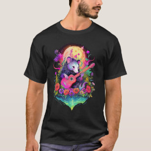 Opossum speelt gitaar grappige possum lover cottag t-shirt