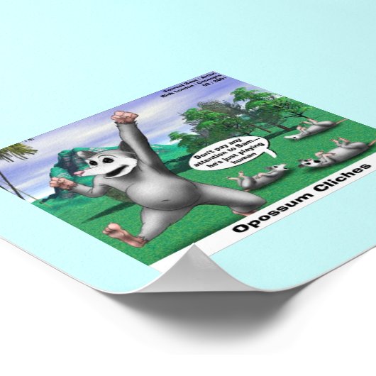 OPossum Spelen dode Cartoon Funny Poster (Hoek)