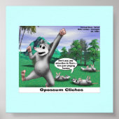 OPossum Spelen dode Cartoon Funny Poster (Voorkant)