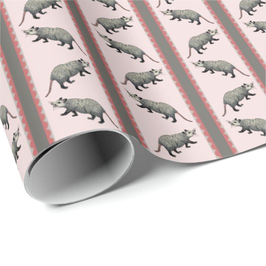 Opossum Streep Cadeaupapier (Rol Hoek)