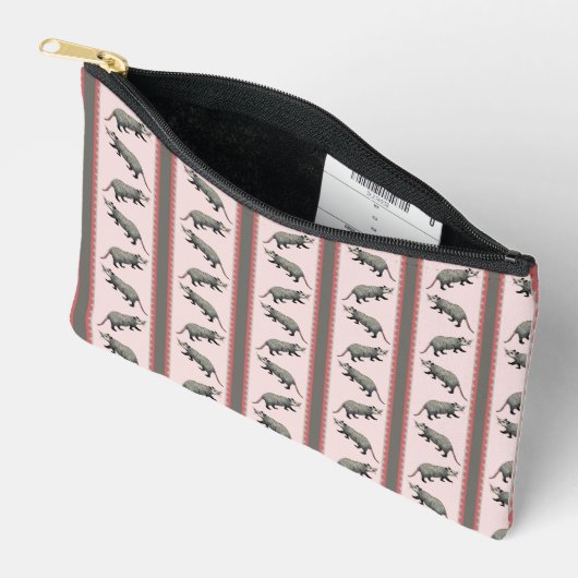 Opossum Stripe Zipper Pouch Etui (Open)