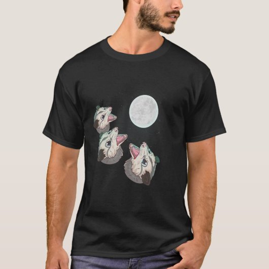 Opossum Three Opossum Moon Opossum T-shirt (Voorkant)