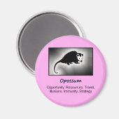 Opossum Totem Animal Spirit betekent Magneet (Voorkant / Achterkant)