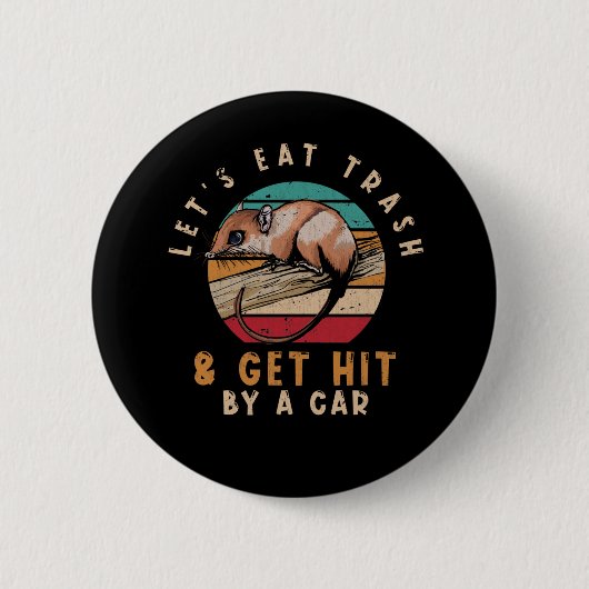  Opossum Trash Joke Ronde Button 5,7 Cm (Voorkant)