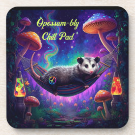 Opossum Trippy Psychedelic Hippie Custom Persoonli Bier Onderzetter