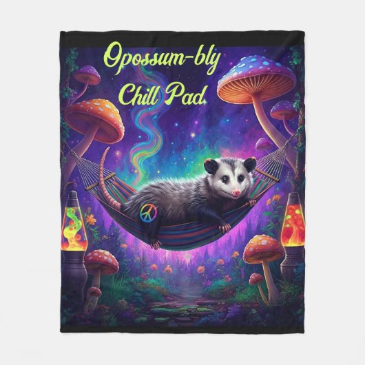 Opossum Trippy Psychedelic Hippie Custom Persoonli Fleece Deken (Voorkant)