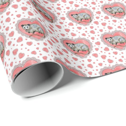 Opossum Valentijnsdag Cadeaupapier (Rol Hoek)