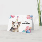 Opossum Wildlife Possum Wilde Dier Gelukkige Verja Kaart (Voorkant)