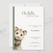 Opossum Woodland Baby Shower Invitation (Voorkant)