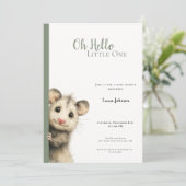 Opossum Woodland Baby Shower Invitation (Staand voorkant)