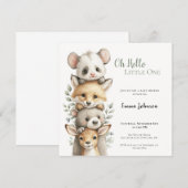 Opossum Woodland Baby Shower Invitation (Voorkant / Achterkant)