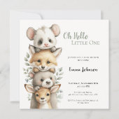 Opossum Woodland Baby Shower Invitation (Voorkant)